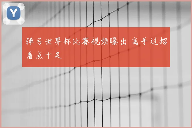 弹弓世界杯比赛视频曝出 高手过招看点十足